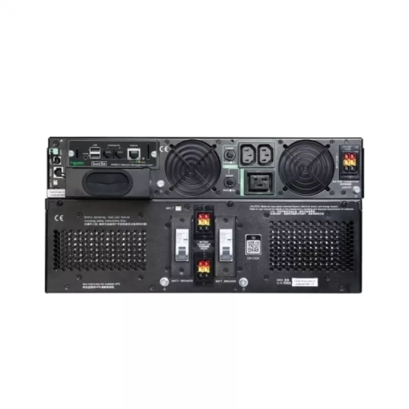 APC Smart-UPS On-Line, 8 kVA/8 kW, Rack/Tower, 230 V, 2x IEC C13+1x IEC C19+Festverdrahtung 3-adrig (H+N+E) Ausgänge, Netzwerkkarte, ohne Schienensatz