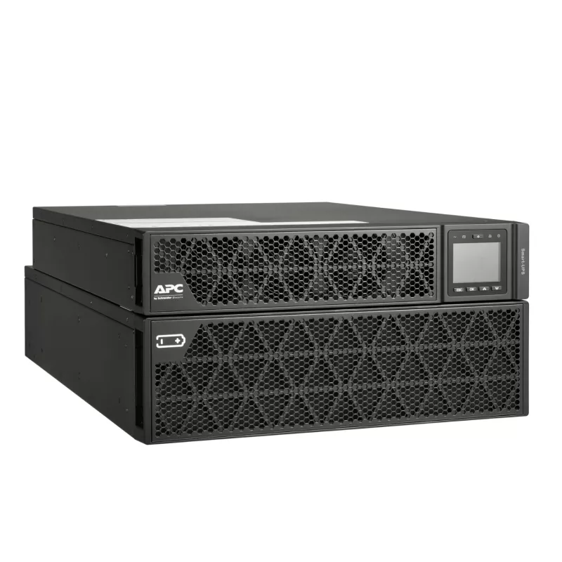 APC Smart-UPS On-Line, 8 kVA/8 kW, Rack/Tower, 230 V, 2x IEC C13+1x IEC C19+Festverdrahtung 3-adrig (H+N+E) Ausgänge, Netzwerkkarte, ohne Schienensatz