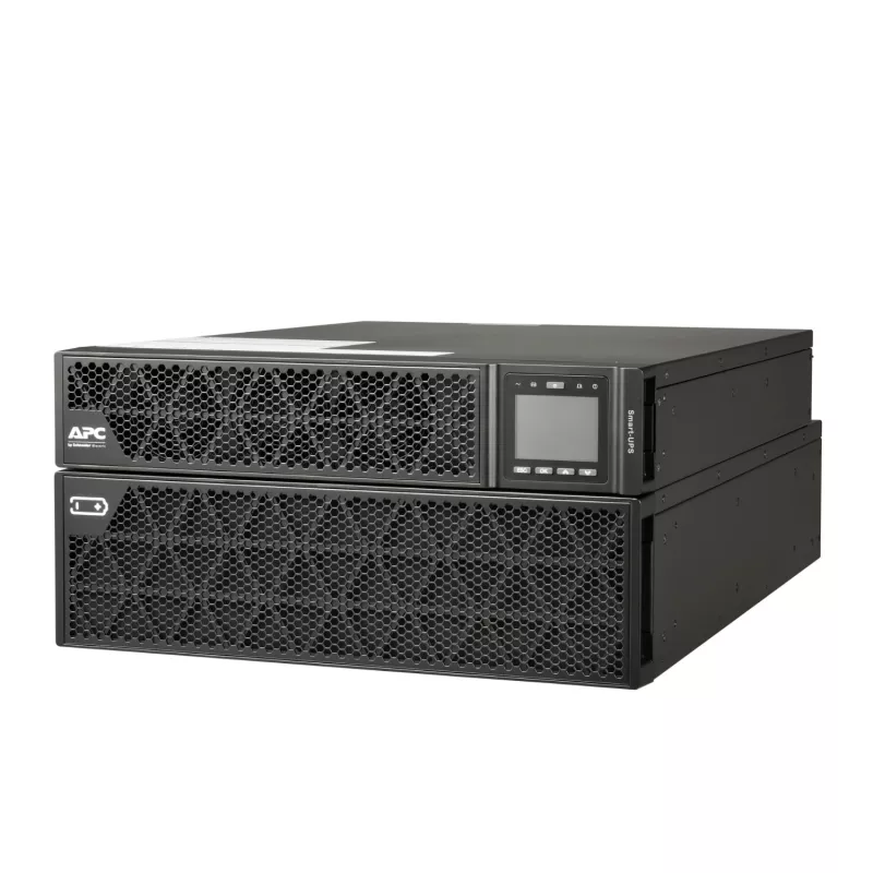 APC Smart-UPS On-Line, 8 kVA/8 kW, Rack/Tower, 230 V, 2x IEC C13+1x IEC C19+Festverdrahtung 3-adrig (H+N+E) Ausgänge, Netzwerkkarte, ohne Schienensatz