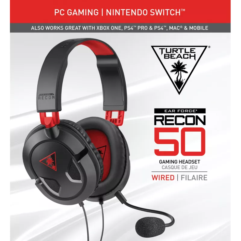 Turtle Beach Recon 50 Headset Kabelgebundenes Gaming-Headset – PC, Xbox Series X oder S, Xbox One, PS5 und PS4