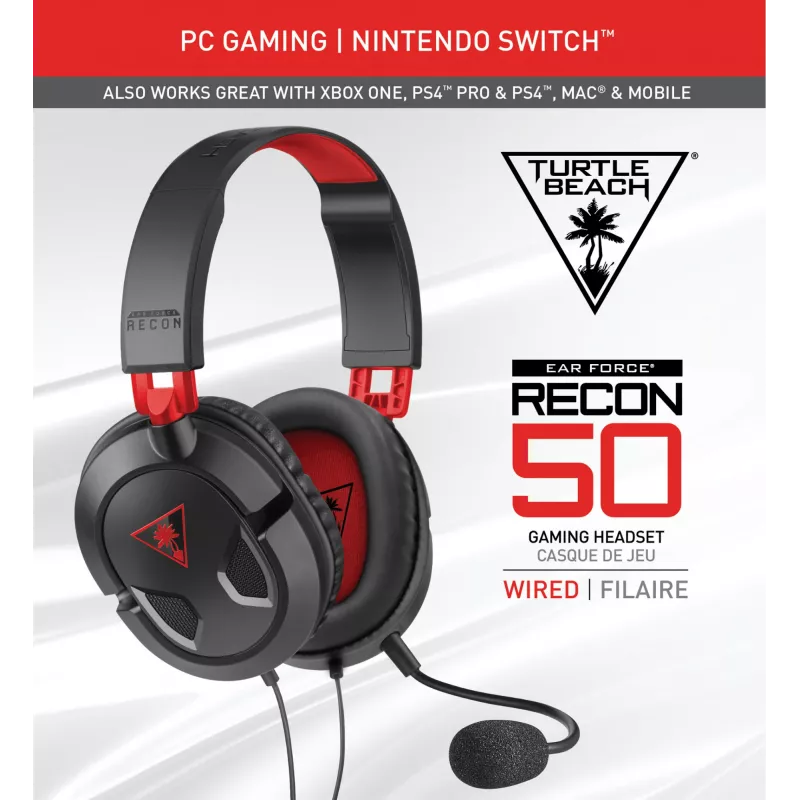 Turtle Beach Recon 50 Headset Kabelgebundenes Gaming-Headset – PC, Xbox Series X oder S, Xbox One, PS5 und PS4