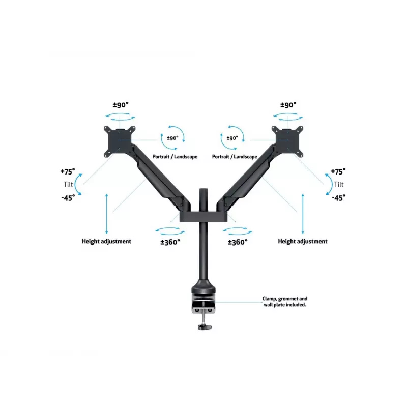 Multibrackets M VESA Gas Lift Arm Dual Schwarz