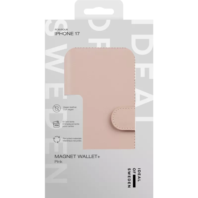 iDeal of Sweden Magnet Wallet+ iPhone 17 Pink, Flip-Case, Apple, iPhone 17, 16 cm (6,3 Zoll), Pink