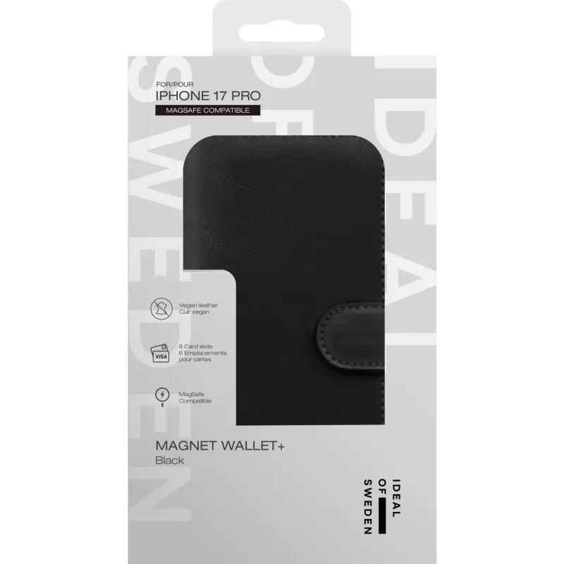 iDeal of Sweden Magnet Wallet+ MagSafe iPhone 17 Pro Schwarz