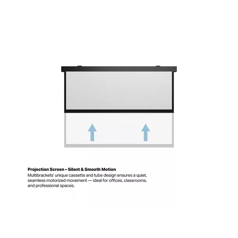 Motorisierte Projektionsleinwand MULTIBRACKETS M 16:10 135 Zoll — matte weiße Oberfläche, sichtbare Breite 2,91 m, motorisierter Antrieb