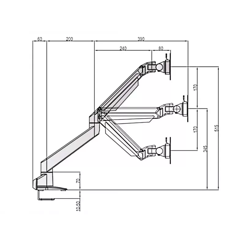 Multibrackets M VESA Gas Lift Arm Single Schwarz