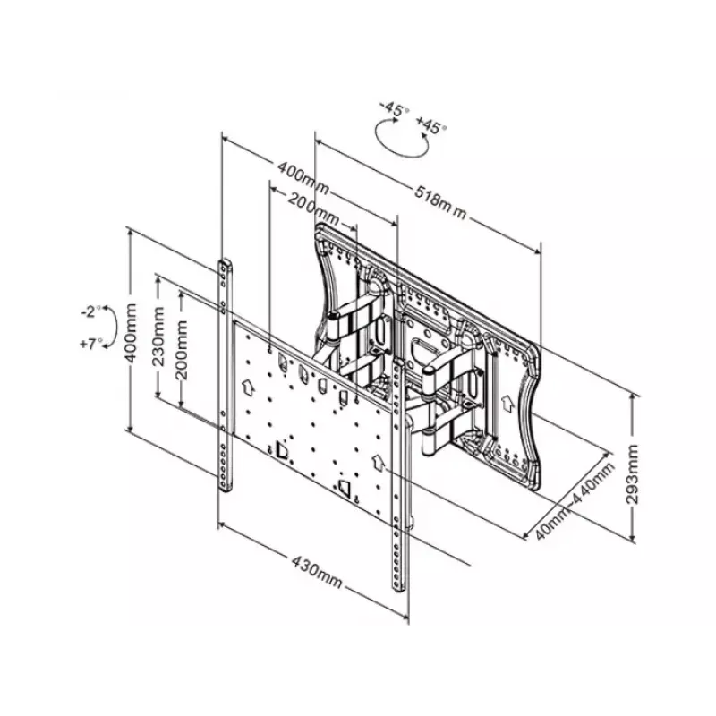 Halterung Multibrackets M VESA Super schlank Tilt & Turn Plus HD