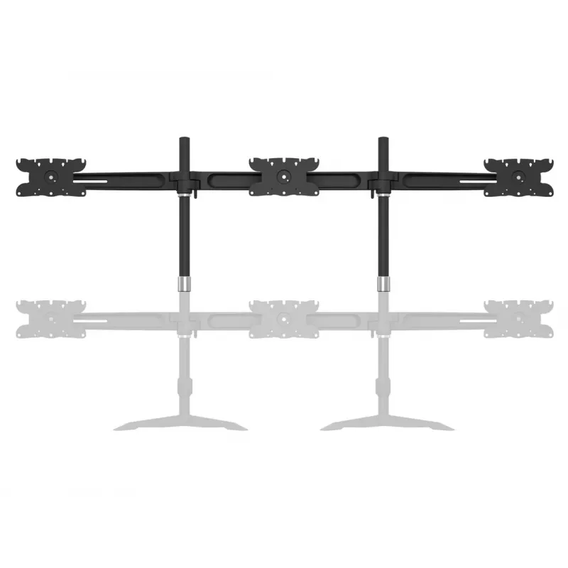 Triple-Monitor-Tischhalterung-Erweiterungskit MULTIBRACKETS M VESA für 3 Displays 24–32 Zoll bis 24 kg, Aluminium/Kunststoff, schwarz
