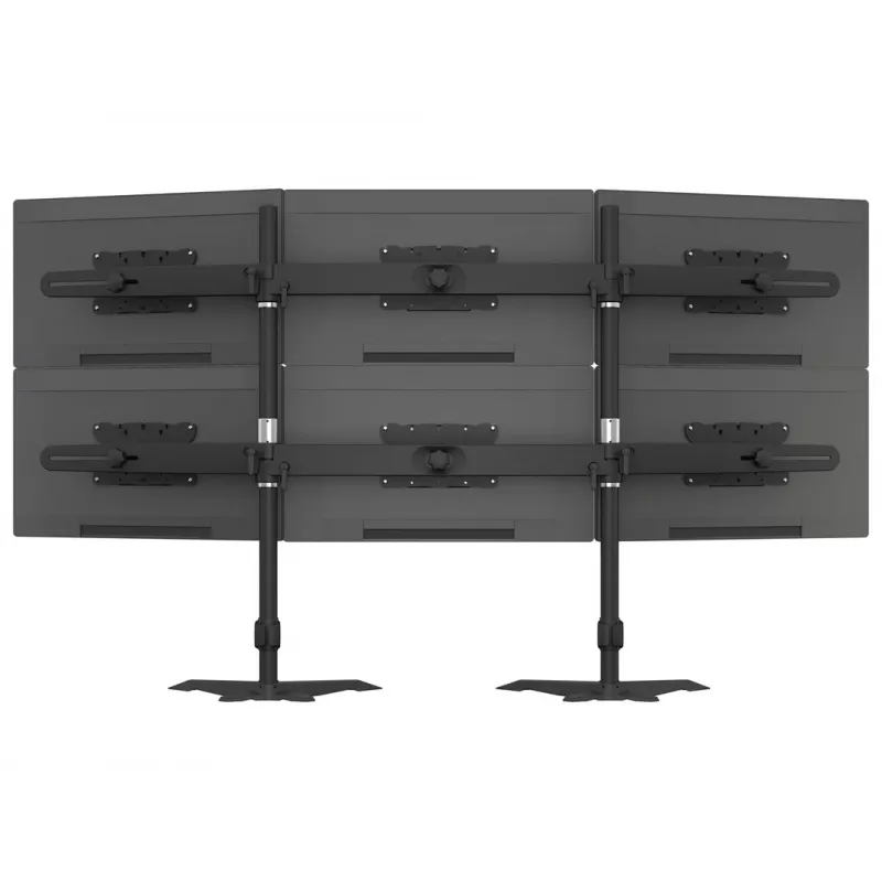 Triple-Monitor-Tischhalterung-Erweiterungskit MULTIBRACKETS M VESA für 3 Displays 24–32 Zoll bis 24 kg, Aluminium/Kunststoff, schwarz