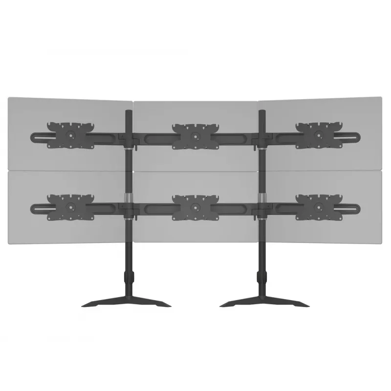 Triple-Monitor-Tischhalterung-Erweiterungskit MULTIBRACKETS M VESA für 3 Displays 24–32 Zoll bis 24 kg, Aluminium/Kunststoff, schwarz