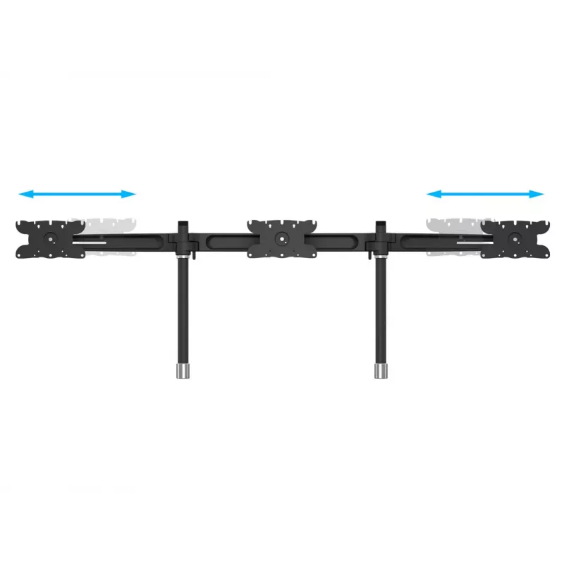 Triple-Monitor-Tischhalterung-Erweiterungskit MULTIBRACKETS M VESA für 3 Displays 24–32 Zoll bis 24 kg, Aluminium/Kunststoff, schwarz