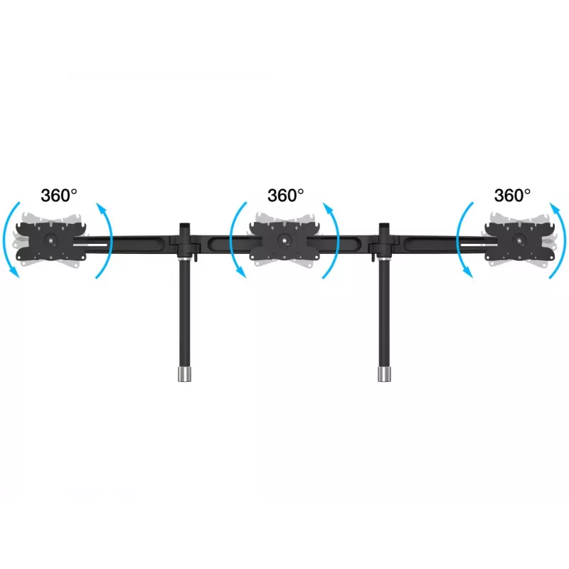 Triple-Monitor-Tischhalterung-Erweiterungskit MULTIBRACKETS M VESA für 3 Displays 24–32 Zoll bis 24 kg, Aluminium/Kunststoff, schwarz