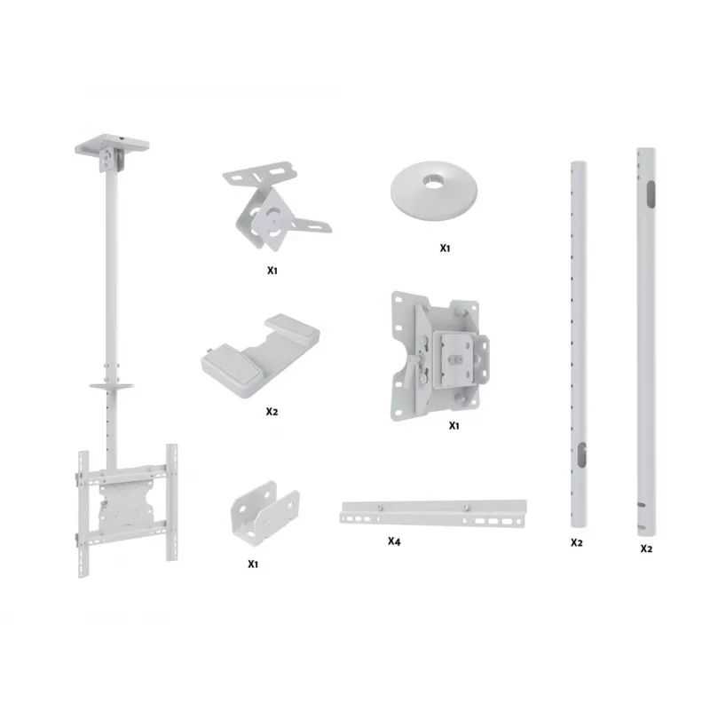 Multibrackets M Public Ceilingmount Medium Single White 3000 Maximale Tragfähigkeit 30 kg Min. Bildschirmgröße 32 Zoll Max. Bildschirmgröße 55 Zoll