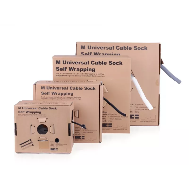 Multibrackets M universelle selbstumwickelnde Kabelsocke 10 mm weiß 25 m Polyester
