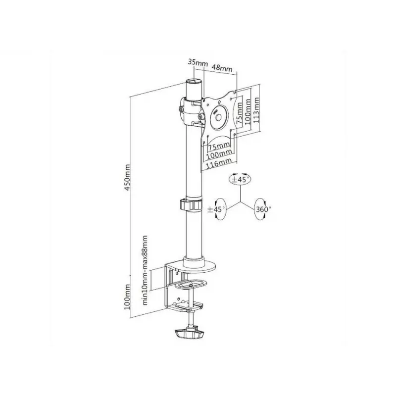 Schreibtischhalterung Multibrackets M Deskmount Basic Single