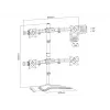 Multibrackets M Deskstand Basic Quad Freestanding-Halterung 32 kg 15-27 Zoll