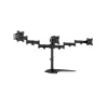 Monitor-Tischständer MULTIBRACKETS M Deskstand Basic Triple — 3-fach, VESA 75x75–100x100, unterstützt bis zu 24 kg, für 15-Zoll- bis 27-Zoll-Bildschirme, schwarz