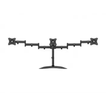 Monitor-Tischständer MULTIBRACKETS M Deskstand Basic Triple — 3-fach, VESA 75x75–100x100, unterstützt bis zu 24 kg, für 15-Zoll- bis 27-Zoll-Bildschirme, schwarz