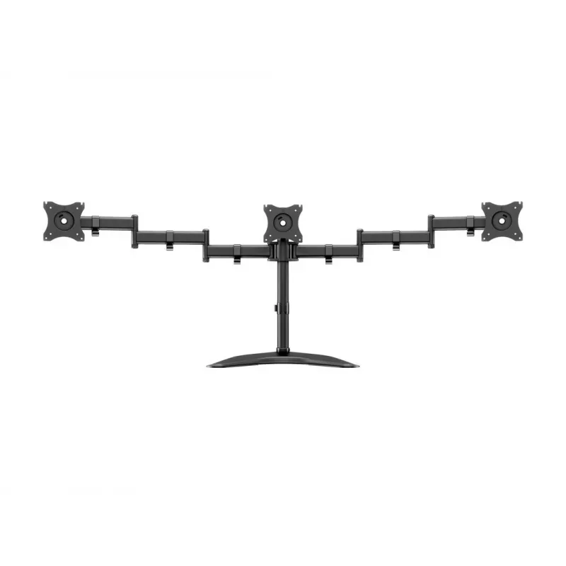 Monitor-Tischständer MULTIBRACKETS M Deskstand Basic Triple — 3-fach, VESA 75x75–100x100, unterstützt bis zu 24 kg, für 15-Zoll- bis 27-Zoll-Bildschirme, schwarz