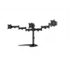 Monitor-Tischständer MULTIBRACKETS M Deskstand Basic Triple — 3-fach, VESA 75x75–100x100, unterstützt bis zu 24 kg, für 15-Zoll- bis 27-Zoll-Bildschirme, schwarz