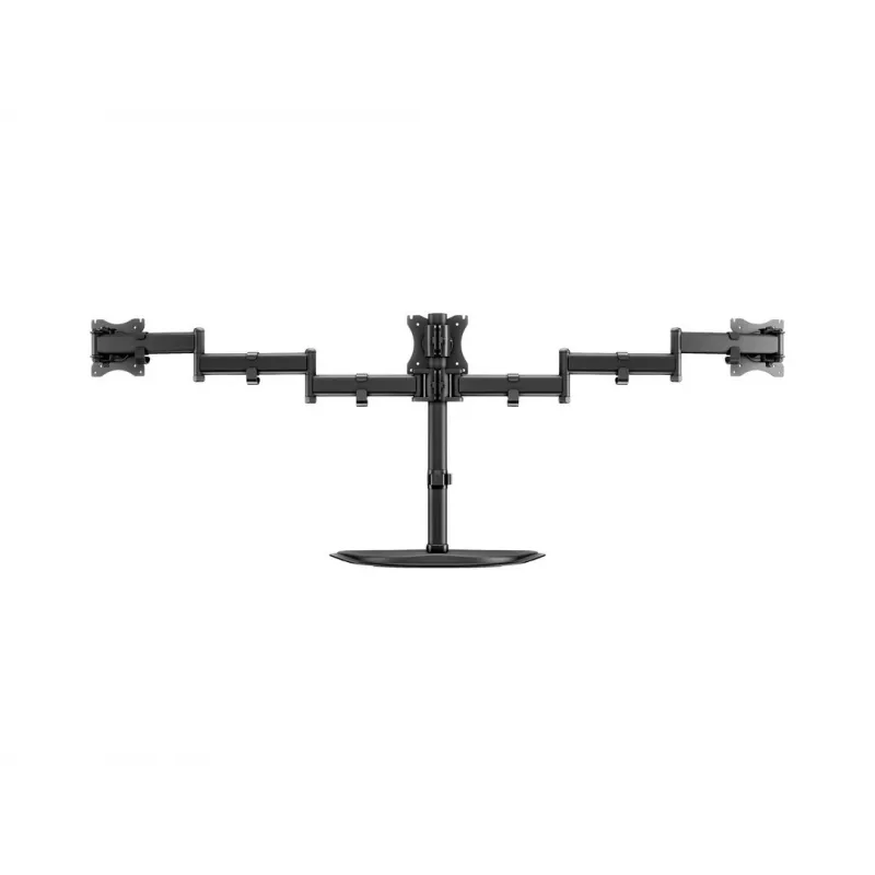 Monitor-Tischständer MULTIBRACKETS M Deskstand Basic Triple — 3-fach, VESA 75x75–100x100, unterstützt bis zu 24 kg, für 15-Zoll- bis 27-Zoll-Bildschirme, schwarz