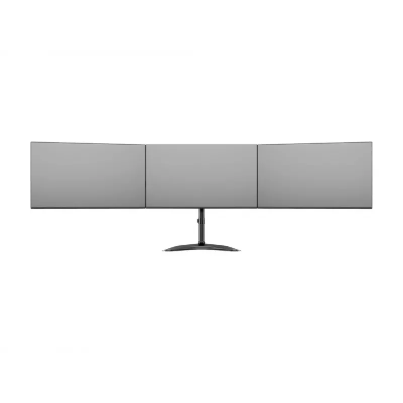 Monitor-Tischständer MULTIBRACKETS M Deskstand Basic Triple — 3-fach, VESA 75x75–100x100, unterstützt bis zu 24 kg, für 15-Zoll- bis 27-Zoll-Bildschirme, schwarz