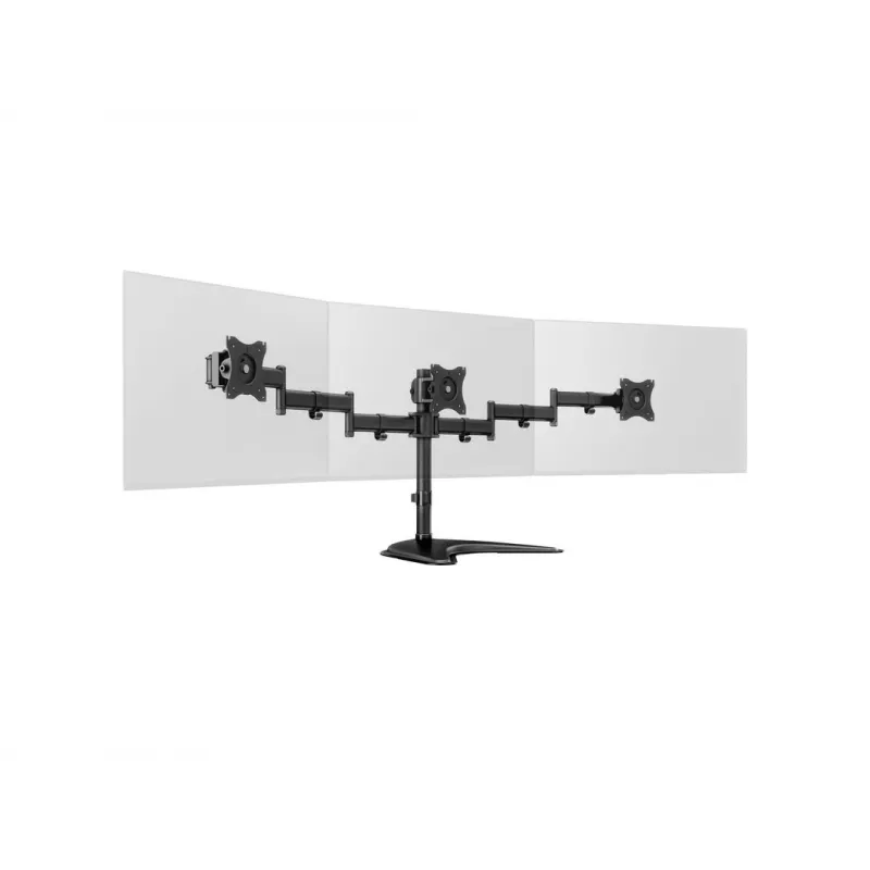 Monitor-Tischständer MULTIBRACKETS M Deskstand Basic Triple — 3-fach, VESA 75x75–100x100, unterstützt bis zu 24 kg, für 15-Zoll- bis 27-Zoll-Bildschirme, schwarz
