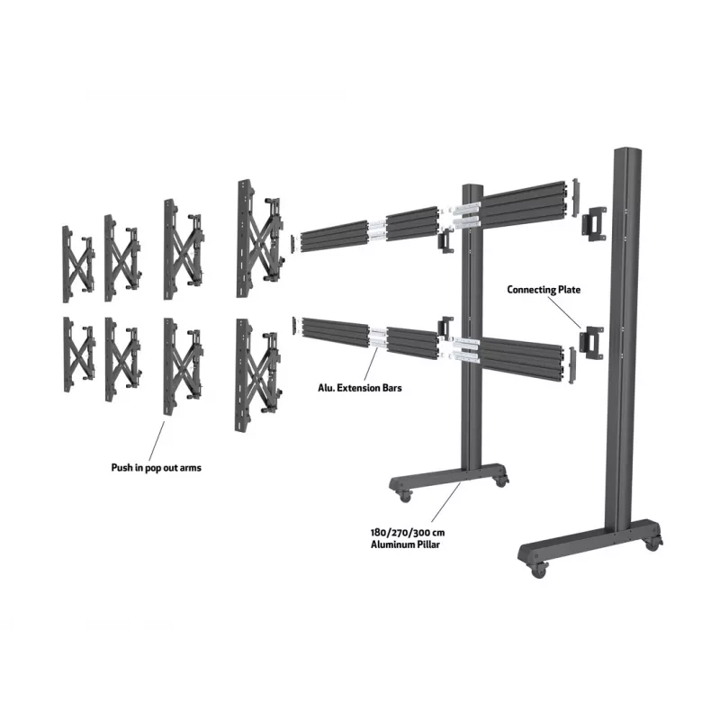 Schienenverlängerung Multibrackets M Pro Series Aluminium 180 mm
