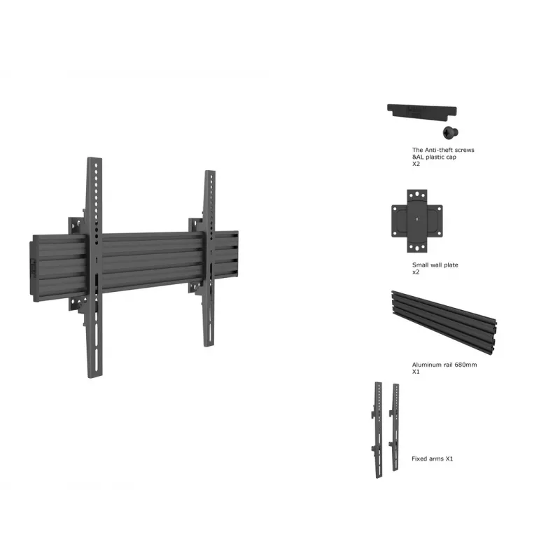 Multibrackets M Wallmount Pro MBW1U Fixed Schwarz 50 kg 40-65 Zoll