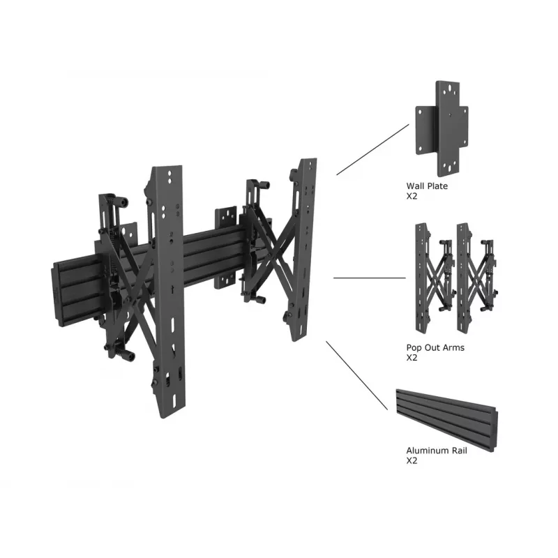 Wandhalterung Multibrackets M Wallmount Pro MBW1U Schwarz 30 kg 40-65 Zoll