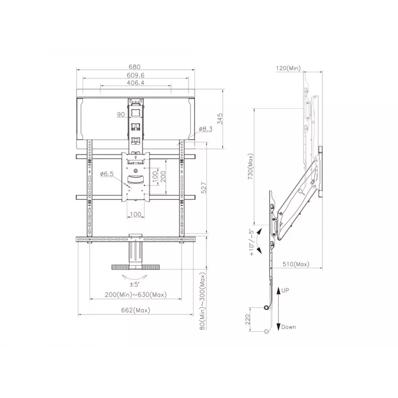 Halterung, Multibrackets, M Pull Down Full Motion Flexarm