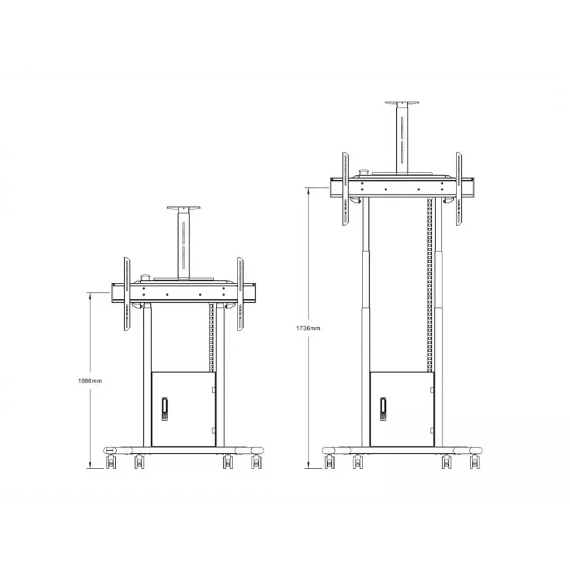Multibrackets M Motorized Floorstand 120 kg Schwarz inkl. Schrank & Kameraregal