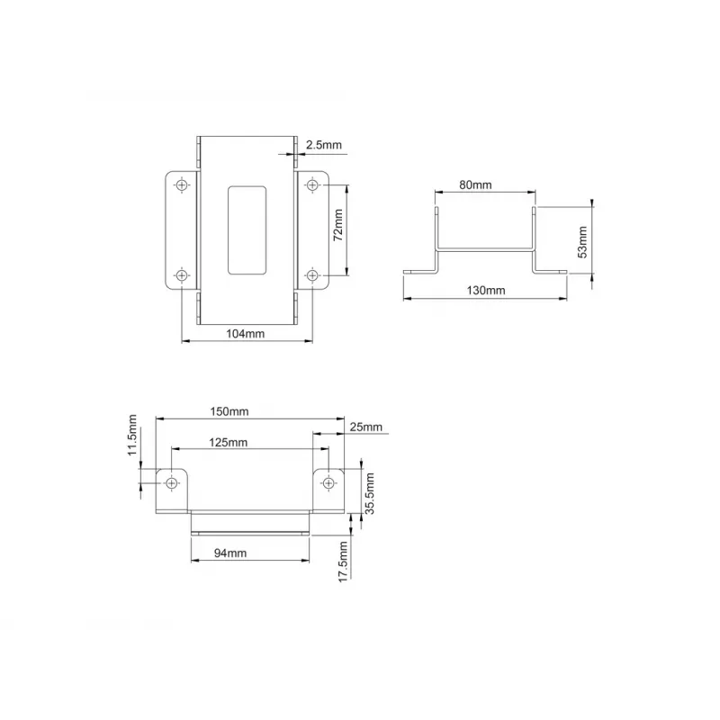 Geräteplatte Multibrackets M Pro Series Verbindungsplatte Schwarz Stahl 2,1 kg