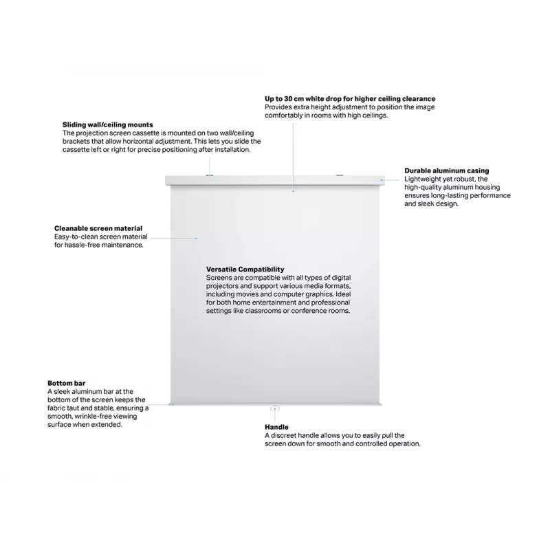 Multibrackets M 1:1 manuelle Projektionsleinwand 240x240, 135 Zoll White Edition
