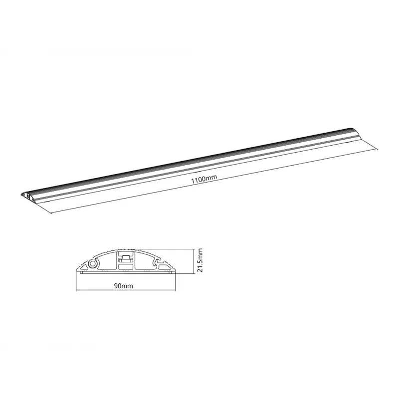 Multibrackets M Kabelkanal Boden Aluminium – 139 mm B – 1100 mm L