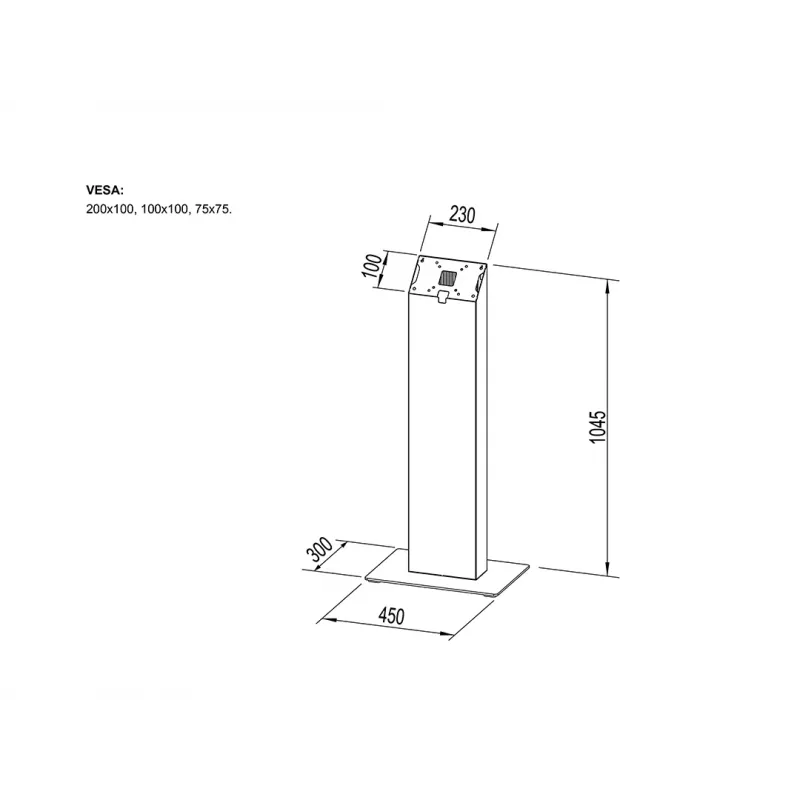 Multibrackets M Pro Series Kiosk Schwarz 15-32 Zoll 20 kg Kapazität