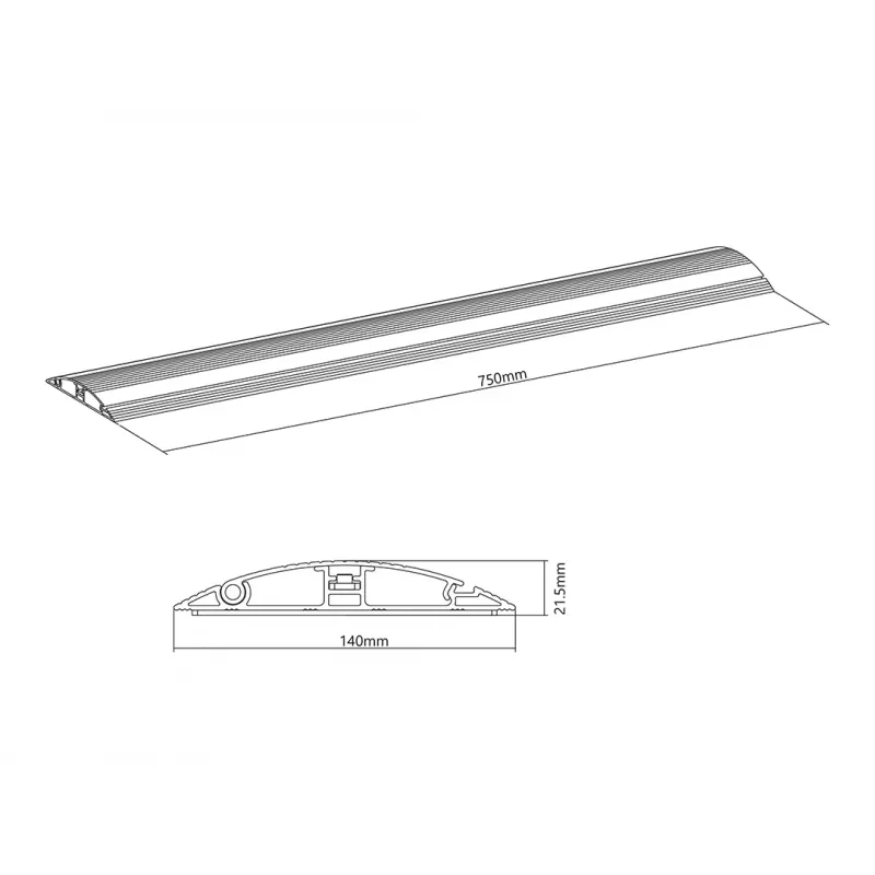 Multibrackets M Kabelabdeckung Boden Schwarz – 139 mm B – 750 mm L