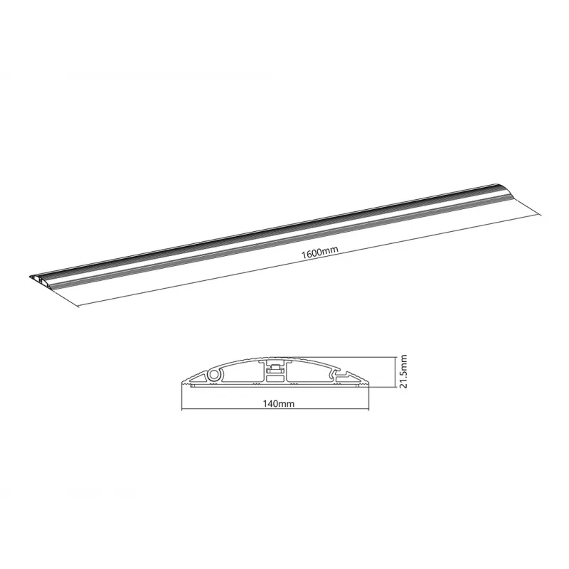 Multibrackets M Kabelkanal Boden Schwarz – 139 mm B – 1600 mm L