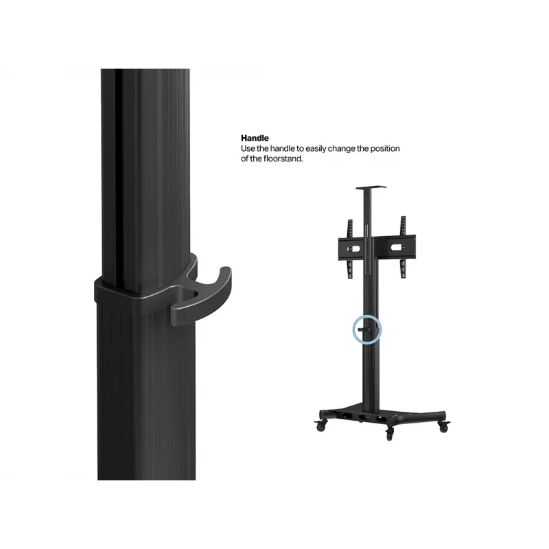 Multibrackets M motorisierter Public Floorstand Einzelsäule 170 HD 60 kg Kapazität 32-75 Zoll