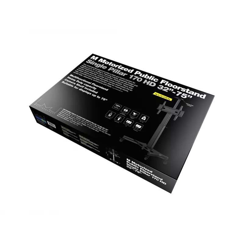 Multibrackets M motorisierter Public Floorstand Einzelsäule 170 HD 60 kg Kapazität 32-75 Zoll