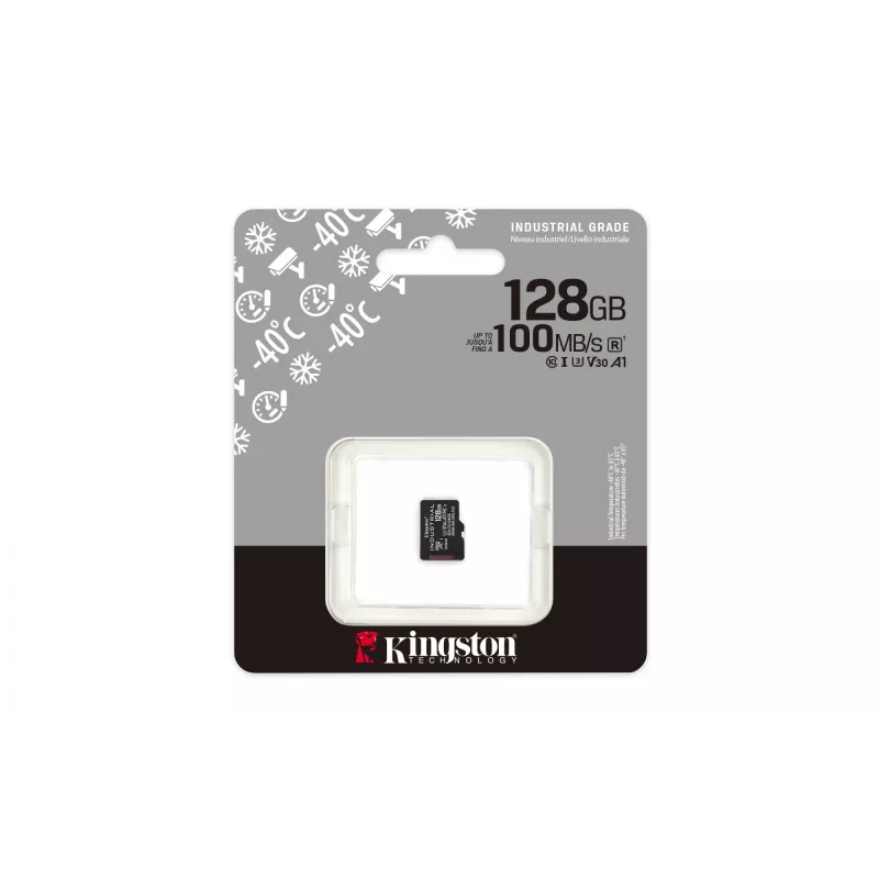 Kingston Technology 128GB microSDXC Industrial C10 A1 pSLC Card Einzelpackung ohne Adapter