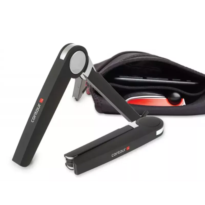 Contour RollerMaus Red Plus WL Travel Kit — kabellos RF, Full-Size-Tastaturformfaktor, schwarz, inklusive Maus und Handgelenkauflage