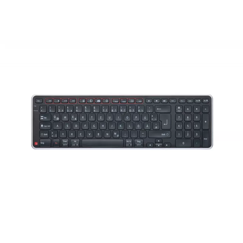 Contour Design Balance Tastatur DE, kabellos, Full-Size (100 %), Kabellos, RF Wireless + USB, Scheren-Tastenschalter, QWERTZ, Schwarz