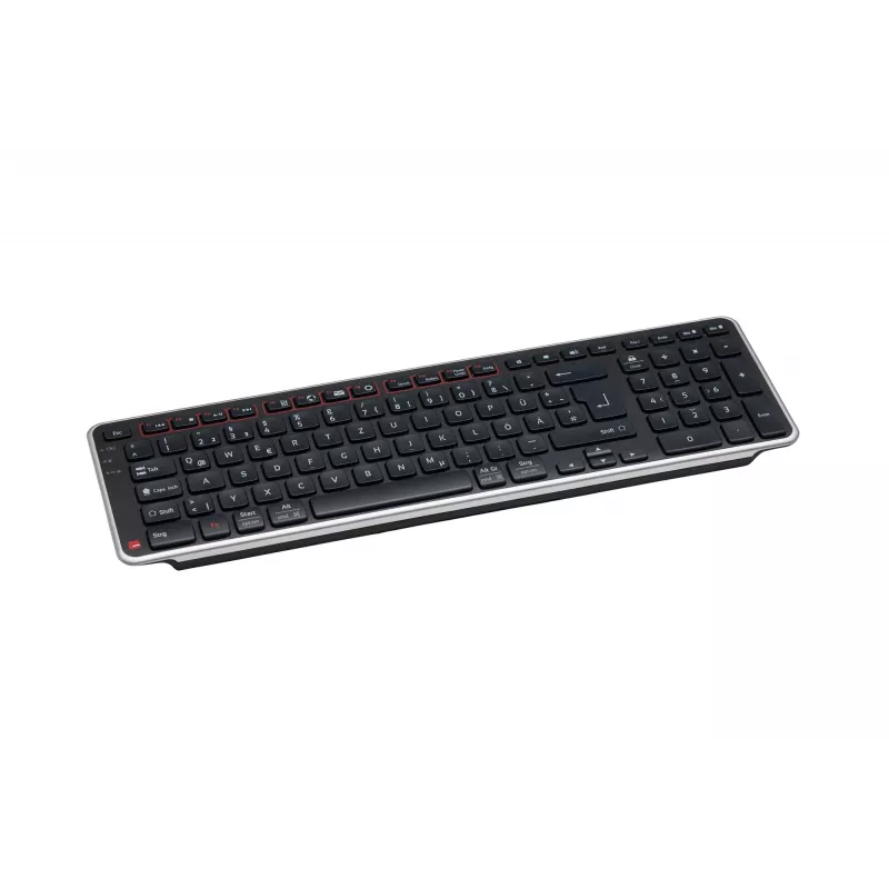Contour Design Balance Tastatur DE, kabellos, Full-Size (100 %), Kabellos, RF Wireless + USB, Scheren-Tastenschalter, QWERTZ, Schwarz