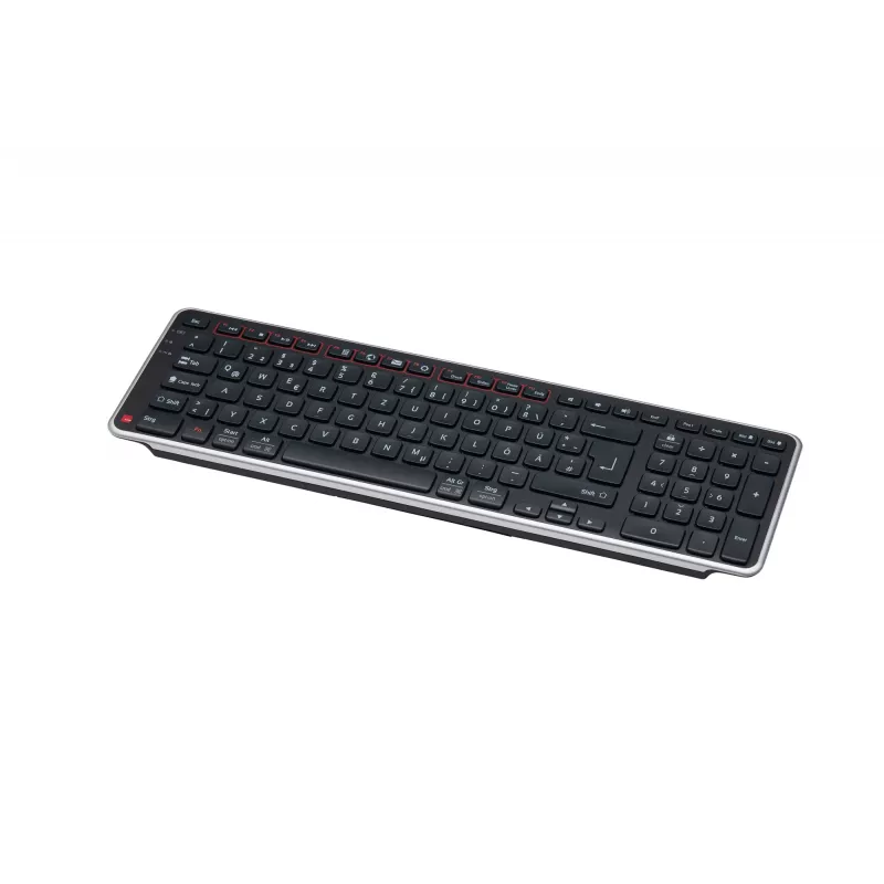 Contour Design Balance Tastatur DE, kabellos, Full-Size (100 %), Kabellos, RF Wireless + USB, Scheren-Tastenschalter, QWERTZ, Schwarz