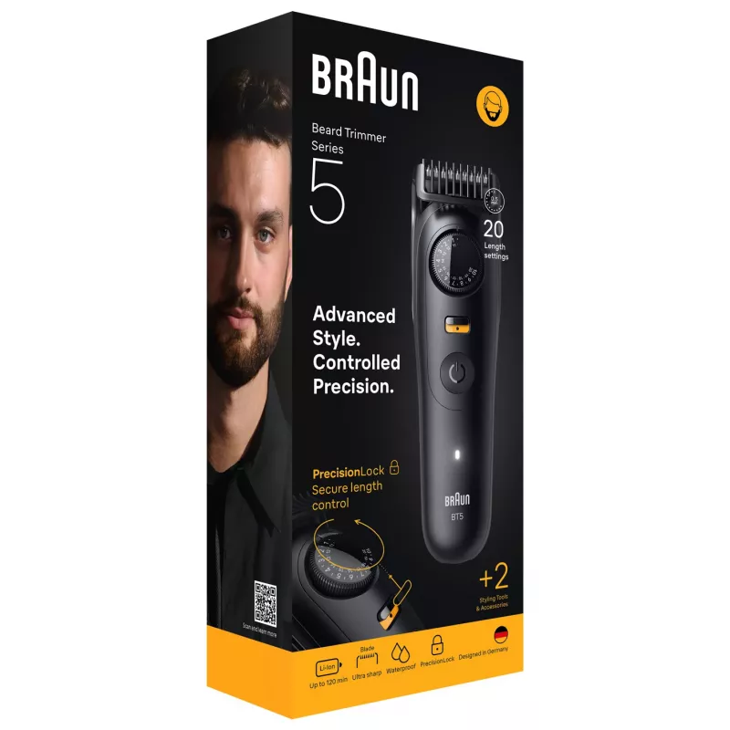 Braun BeardTrimmer 5 BT5500 Barttrimmer Batterie 20 2 cm Nass & Trocken Schwarz