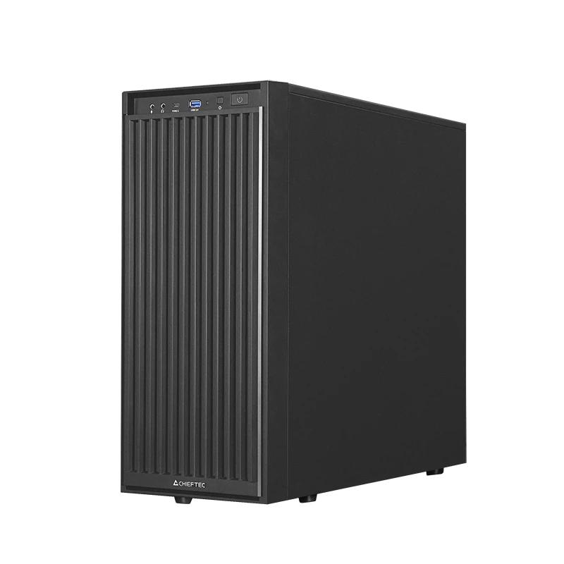 Computergehäuse CHIEFTEC BW-01B-OP Midi Tower ATX/ITX, unterstützt 6×3,5 Zoll + 4×2,5 Zoll, 2×5,25 Zoll, hinten 1×120 mm, SGCC, schwarz, 200×510×465 mm
