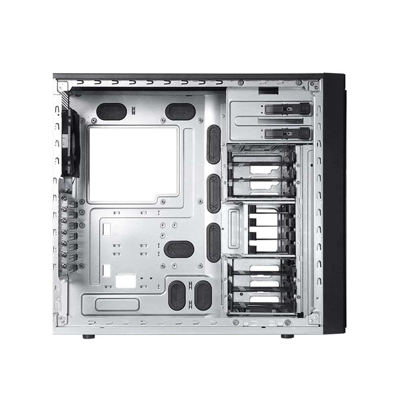 Computergehäuse CHIEFTEC BW-01B-OP Midi Tower ATX/ITX, unterstützt 6×3,5 Zoll + 4×2,5 Zoll, 2×5,25 Zoll, hinten 1×120 mm, SGCC, schwarz, 200×510×465 mm