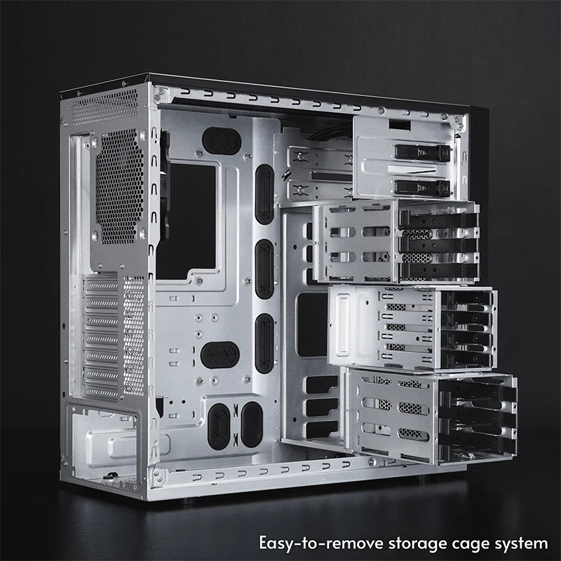 Computergehäuse CHIEFTEC BW-01B-OP Midi Tower ATX/ITX, unterstützt 6×3,5 Zoll + 4×2,5 Zoll, 2×5,25 Zoll, hinten 1×120 mm, SGCC, schwarz, 200×510×465 mm
