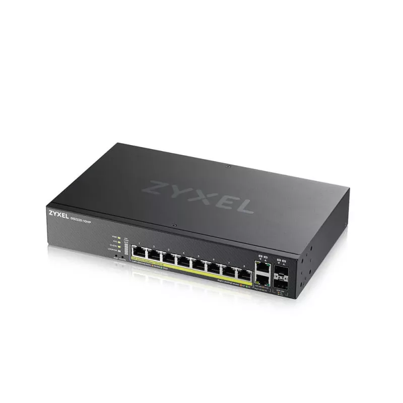 Zyxel GS2220-10HP-EU0101F Netzwerk-Switch Managed L2 Gigabit Ethernet (10/100/1000) Power over Ethernet (PoE) Schwarz